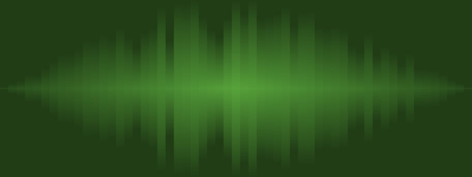 Abstract Green Audio Waveform for Sustainable Technology and Eco Friendly Podcast Background