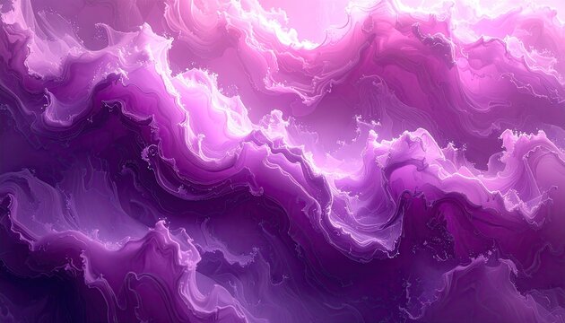 Abstract purple and pink glowing cloud like formations with sparkling light effects creating a cosmic nebula or celestial sky