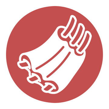 Rack of Pork Ribs Glyph Vector Icon