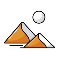 Fototapeta premium Sand dunes in the desert vector icon