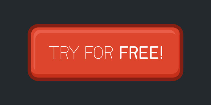 Modern call-to-action button with the text "Try For Free", designed for websites and mobile applications. Clean and minimal UI element encouraging users to start a free trial, perfect for marketing.