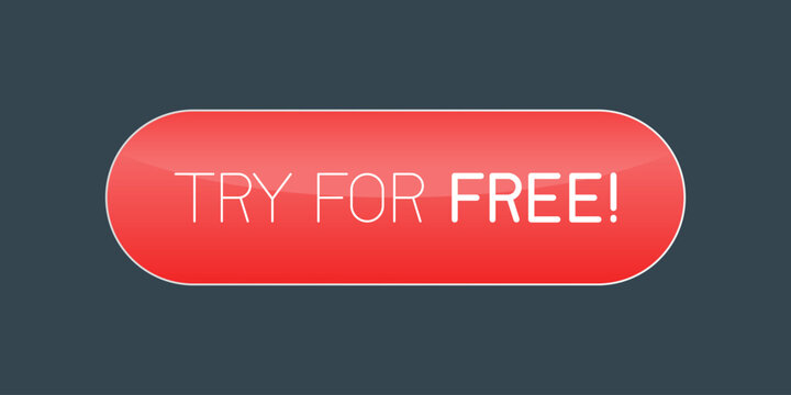 Modern call-to-action button with the text "Try For Free", designed for websites and mobile applications. Clean and minimal UI element encouraging users to start a free trial, perfect for marketing.