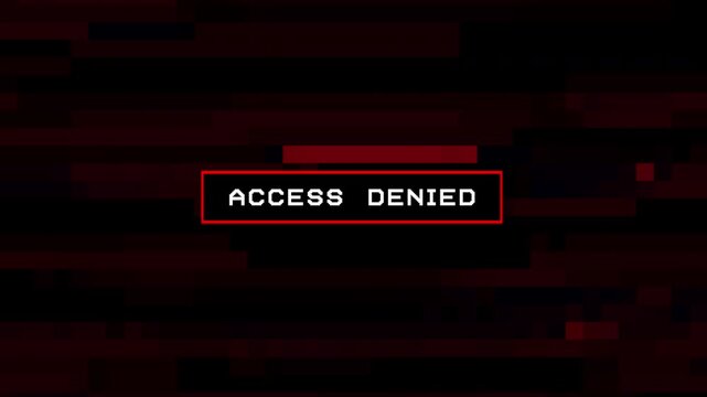 Access Denied Text Animation with Glitch Distortion Effect