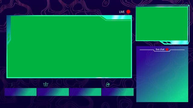 On stream start overlay animating contours and gradients for smooth loop, transparent background