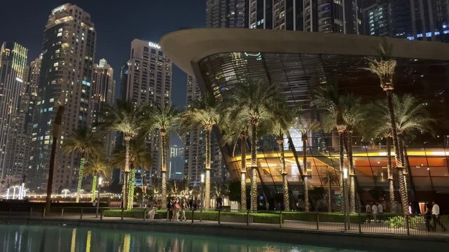 Dubai, United Arab Emirates - December 2025 - Stunning Night View of Dubai Opera, Dubai