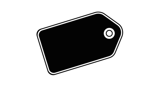 Blank black price tag with silver grommet for retail sale promotions