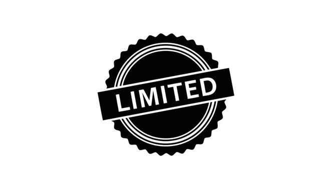 Black gear stamp with limited label for business branding and corporate identity