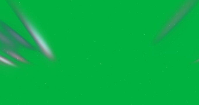 Animation of winter scenery with aurora borealis on black background