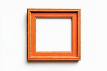 Fototapeta premium Rectangle vintage picture framed mockup orange decorative painting.