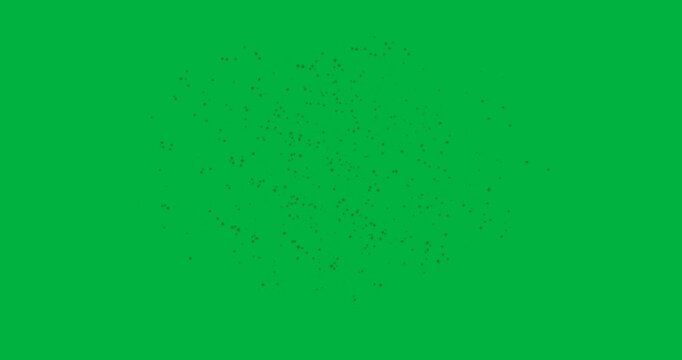 Animation of green fireworks exploding on white background