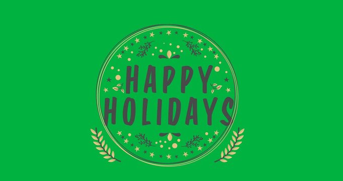 Animation of christmas greetings with decorations on white background