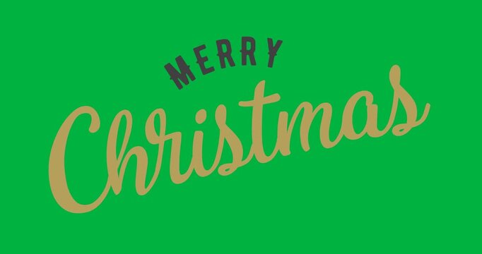Animation of christmas greetings in black and gold on white background
