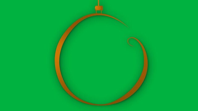 Animation of gold christmas bauble with copy space on black background