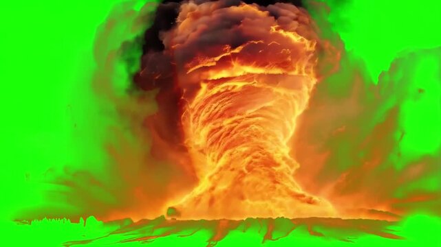 Big Fire Tornado air ender inspired green screen video