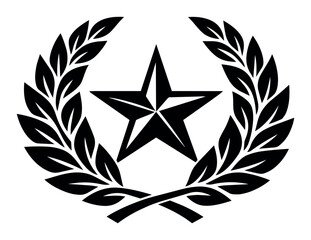 Obraz premium Star in a laurel wreath, representing victory, award, honor, and achievement; an emblem for success and excellence