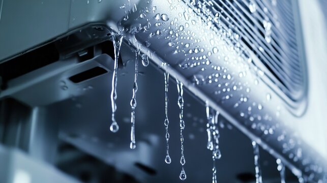 condenser. A large silver industrial condenser unit in a workshop with water droplets on its surface. safety posters.