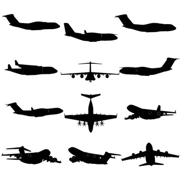 Boeing C-17 Globemaster III Heavy Transport Aircraft Silhouettes