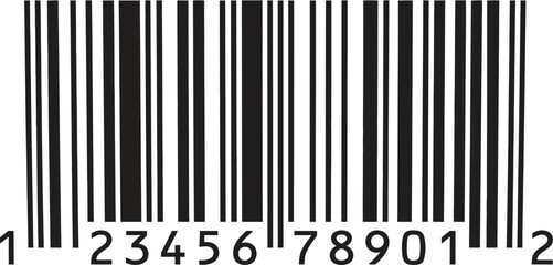 Obraz premium barcode vector illustration with numbers on white background, flat design