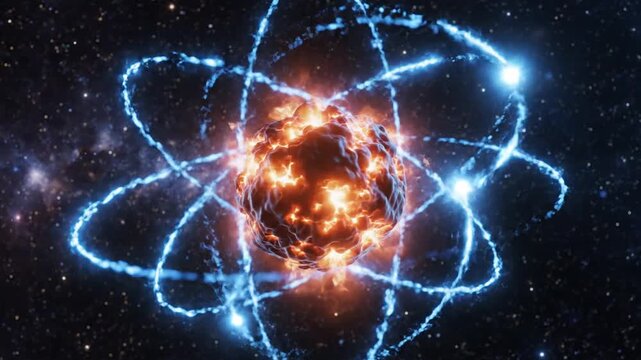 Atom Structure Visualization - A Cosmic Dance of Energy.