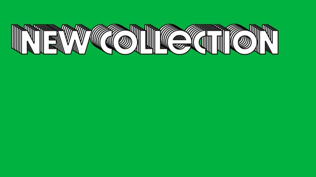 Animation of new collection text in white letters on white background