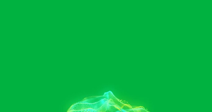 Animation of green and yellow smoke trail on white background