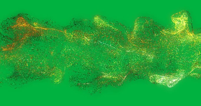 Animation of yellow and orange particles on white background