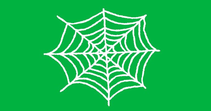 Animation of white spiders web appearing on black background