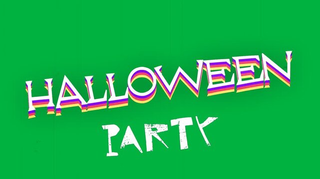 Animation of halloween party text over black background