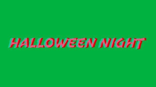 Animation of halloween night text over black background