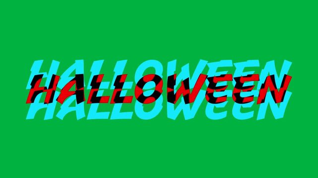 Animation of halloween text over black background