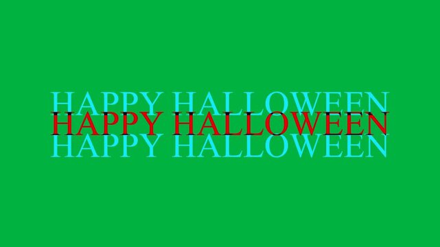 Animation of happy halloween text over black background
