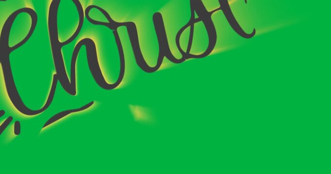 Animation of christmas greetings text in glowing letters with decorations on white background