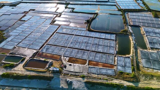 The Hon Khoi Salt Fields in Doc Let near Nha Trang, Vietnam.