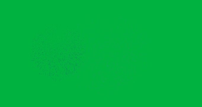 Animation of multiple colorful fireworks on transparent background