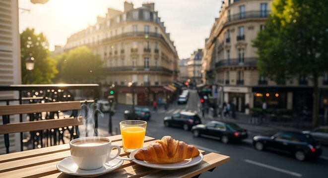 Breakfast on a Parisian City Street.