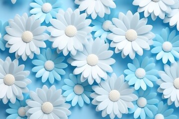 Fototapeta premium Cute daisy field background backgrounds pattern flower.
