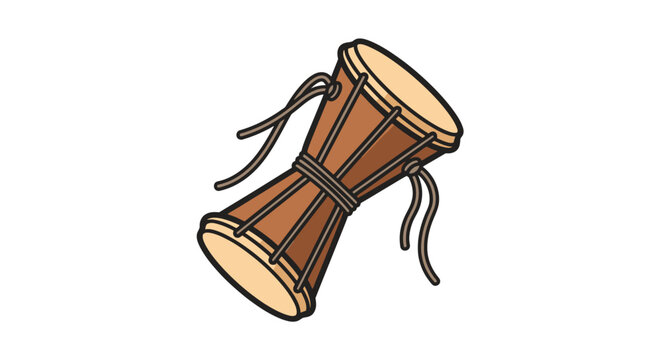 Vibrant Hand Drawn Djembe Drums Illustration