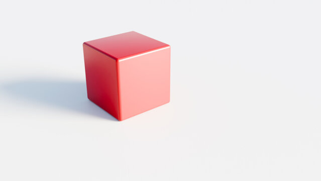 red 3d cube on white background