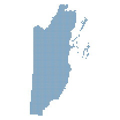 Obraz premium Belize dotted map blue minimal transparent background vector