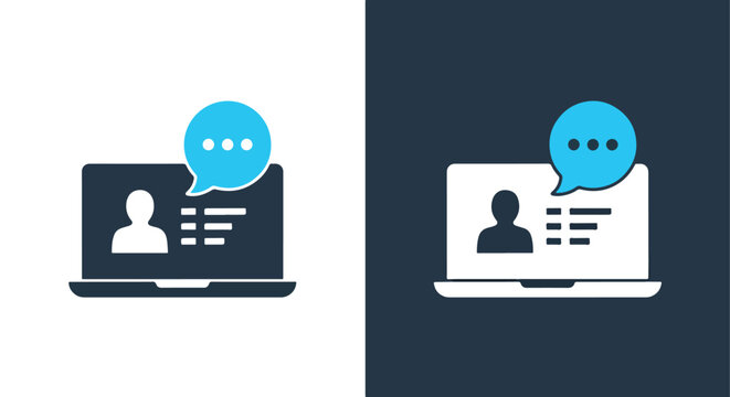 Customer service chat icon in vector - Minimalist, flat icon, outline, glyph, linear, clipart, sticker - icon set