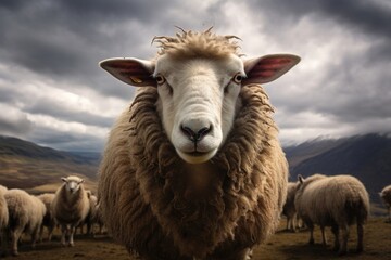 Fototapeta premium Sheep livestock wildlife animal.