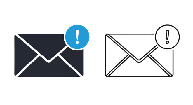 Email notification alert icon - Glyph solid icon - Editable modern style icon - Clipart, sticker - icon set - Clipart