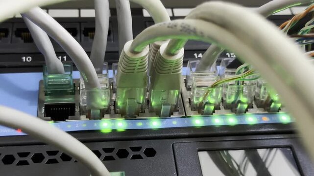 Network cable connection in server room