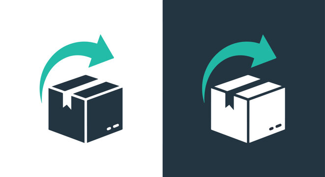 Package return arrow icon - Glyph solid icon - Editable modern style icon - Clipart, sticker - icon set - Clipart