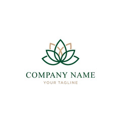 Fototapeta premium Lotus Flower Logo Design Template Illustration.