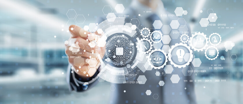 AI-Driven Automation and Innovation Process Illustrated on a Digital Interface.