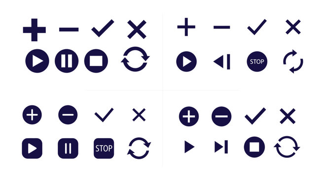Diverse set of clean vector interface icons for modern web and application design