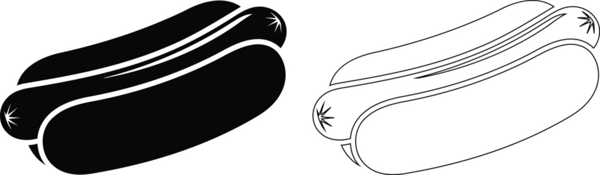 Illustration of a grilled and sliced zucchini in two different preparations Vector