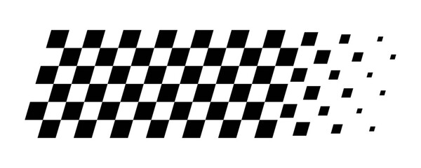 Dynamic racing flag design with dispersing black and red checkered pattern for speed icon. for motorsport, racing, finish line, motorsport, competition concept vector illustration © TaqwaaArtworks