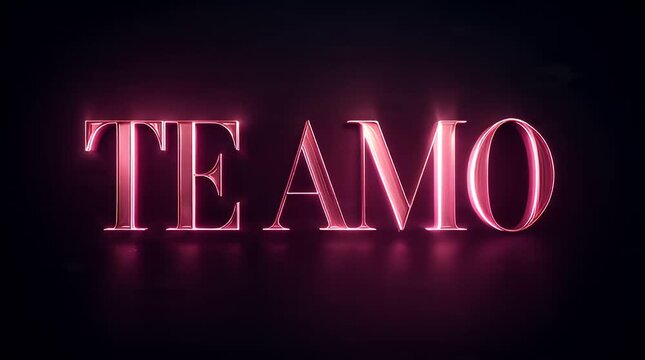 Glowing Neon Te Amo Spanish I Love You Text